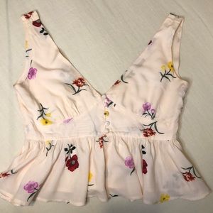 Forever 21 pink floral top size medium